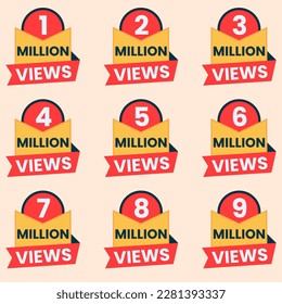 views celebration clipart 1 million views to 9 million views label