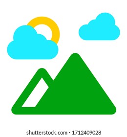 views of green mountains and blue clouds accompanied by beautiful sun