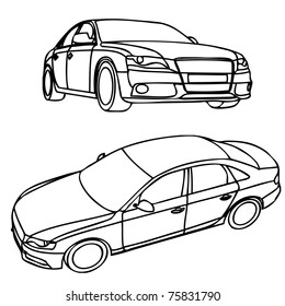 Views of hand drawn car model