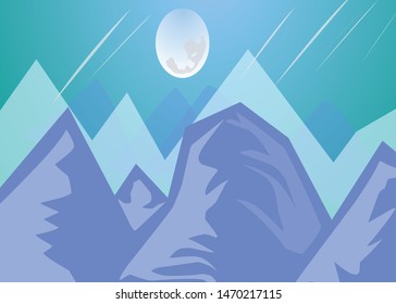 views of the hills between peaks and snow in winter