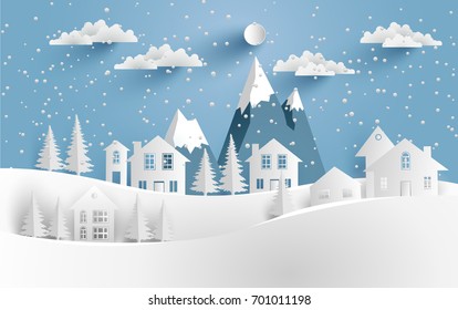 Views Of The House In Winter. Art Paper And Crafts