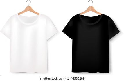 Views Of T-shirt Set On White Background With Gradient Mesh, Vector Illustration