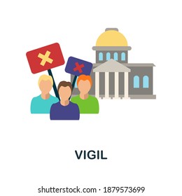 Vigil flat icon. Color simple element from activism collection. Creative Vigil icon for web design, templates, infographics and more