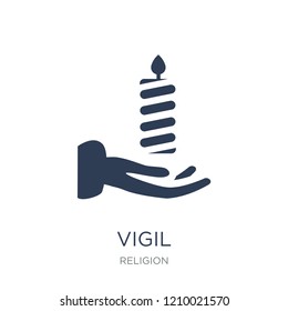 Vigil icon. Trendy flat vector Vigil icon on white background from Religion collection, vector illustration can be use for web and mobile, eps10