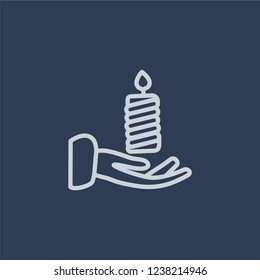 Vigil icon. Trendy flat vector line Vigil icon on dark blue background from Religion  collection. 