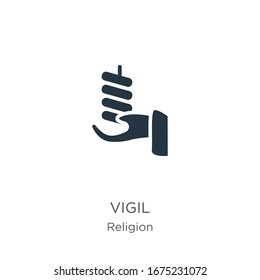 Vigil icon vector. Trendy flat vigil icon from religion collection isolated on white background. Vector illustration can be used for web and mobile graphic design, logo, eps10