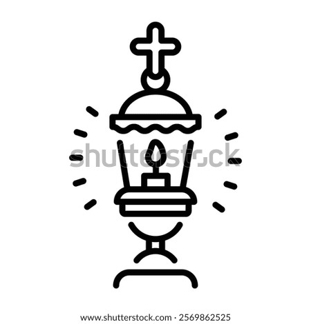 Vigil lamp icon in linear style 