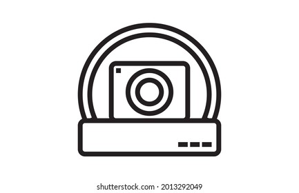 vigilance camera icon over white background, vector illustration