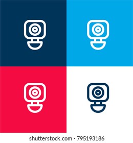 Vigilance four color material and minimal icon logo set in red and blue