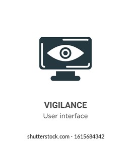 Vigilance glyph icon vector on white background. Flat vector vigilance icon symbol sign from modern user interface collection for mobile concept and web apps design.