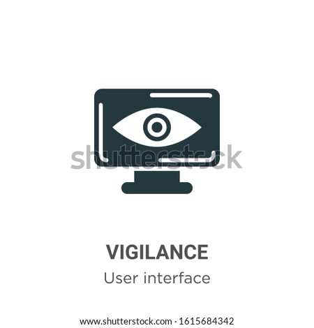 Vigilance glyph icon vector on white background. Flat vector vigilance icon symbol sign from modern user interface collection for mobile concept and web apps design.