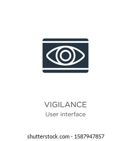 Vigilance icon vector. Trendy flat vigilance icon from user interface collection isolated on white background. Vector illustration can be used for web and mobile graphic design, logo, eps10