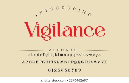 Vigilance the luxury type elegant font and glamour alphabet vector set