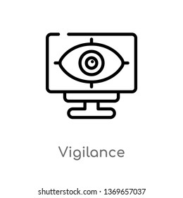 vigilance vector line icon. Simple element illustration. vigilance outline icon from user interface concept. Can be used for web and mobile