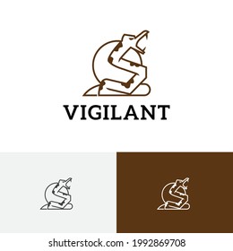 Vigilant Snake Serpent Ready to Attack Wildlife Animal Line Logo