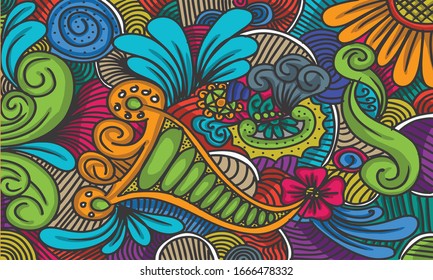 vignet flowers element colorfull and decorative