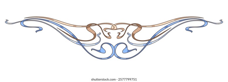 Vignette in art nouveau style. Decorative curl element.