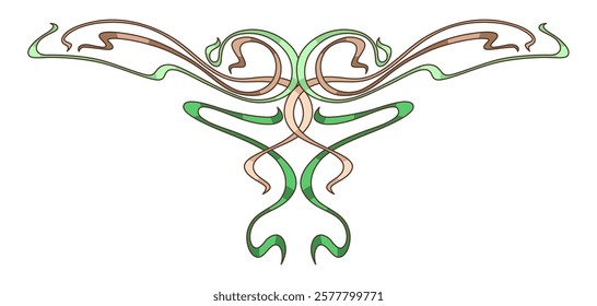 Vignette in art nouveau style. Decorative curl element.