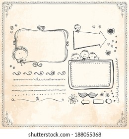 vignette baby children sketch kids hand classic frames and design component vignette baby children sketch kids hand line classic vegetation flower kid nails child edge single leaf drawn sign ornate yo