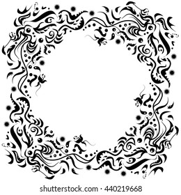 Vignette as a circle made of leaves