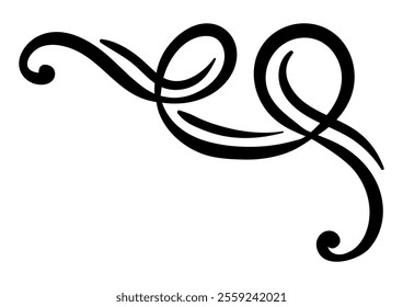 Vignette curl element. Decorative calligraphic divider or frame.