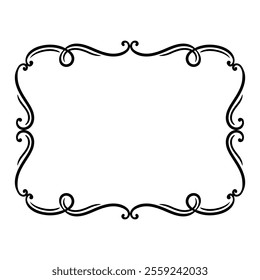 Vignette curl element. Decorative calligraphic divider or frame.