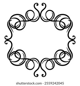 Vignette curl element. Decorative calligraphic divider or frame.