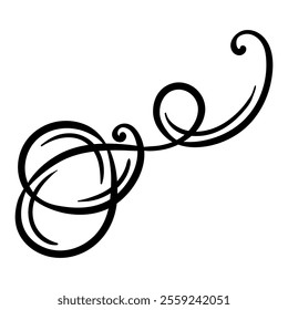 Vignette curl element. Decorative calligraphic divider or frame.