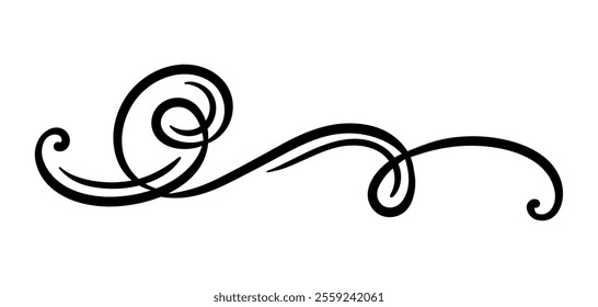 Vignette curl element. Decorative calligraphic divider or frame.