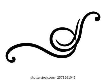 Vignette curl element. Decorative calligraphic divider or frame.