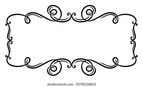 Vignette curl element. Decorative calligraphic divider or frame.