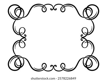 Vignette curl element. Decorative calligraphic divider or frame.