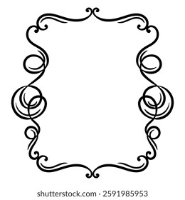 Vignette curl element. Decorative calligraphic divider or frame.