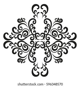 Vignette. Element of twisted woven lines to create a damask ornament.