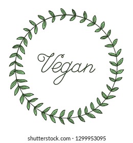 vignette with floral ornaments for design vegan products