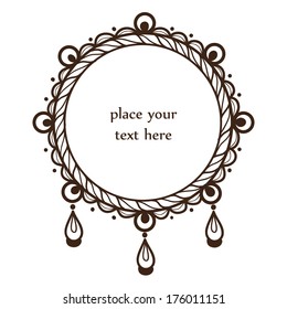 Vignette frame. Sketch isolated on white . Eps 10 vector illustration