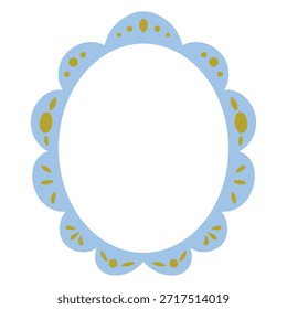 Vignette, oval frame. Decorative border. Oval label vignette, ornament
