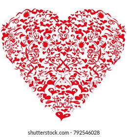 Vignette with a red heart