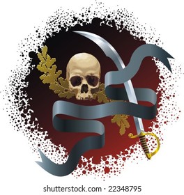 Vignette with skull