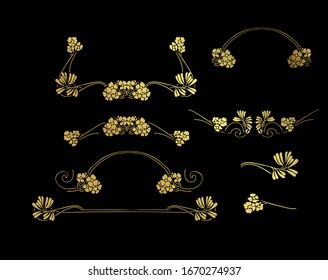 vignette vector design elements isolated decorative set 