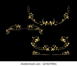vignette vector design elements isolated decorative set 