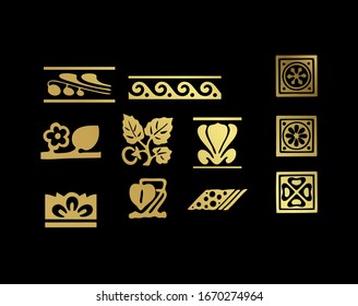 vignette vector design elements isolated decorative set 