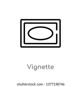 vignette vector line icon. Simple element illustration. vignette outline icon from shapes concept. Can be used for web and mobile