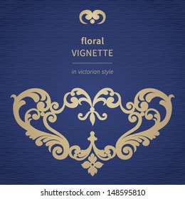 Vignette in Victorian style. Element for design. It can be used for decorating of invitations, greeting cards, decoration for bags and at tattoo creation.