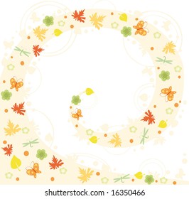 vignette with yellow leaves and butterfly