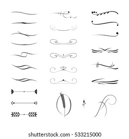 Vignettes, dividers, made in vector. Line style template for your design.