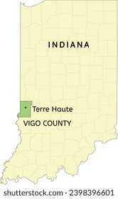 Vigo County and city of Terre Haute location on Indiana state map