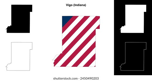 Vigo County (Indiana) Outline-Kartenset