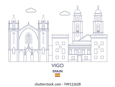 Vigo Linear City Skyline, Spain