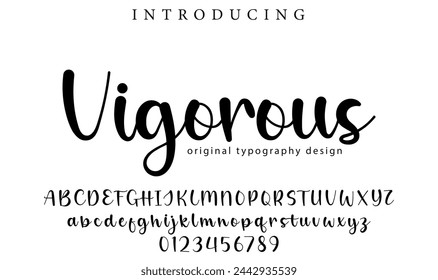 Vigorous Font Stylish brush painted an uppercase vector letters, alphabet, typeface